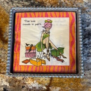 Mariposa Beaded Napkin Box